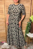 Western paisley floral short sleeve women's boutique dress Southern Stitch XCH17485
