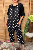 Western white polka dots one piece women's boutique jumpsuit XCH17454 BS8