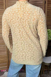 Trendy floral pattern beige lace women's boutique top Southern Stitch GJQ17464