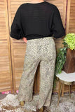 Western leopard denim wide leg women's boutique distress jeans Southern Stitch S029
