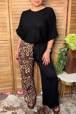 Western leopard & black wide leg women's boutique pant Southern Stitch XCH17348