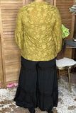 Western olive green burnout floral women's boutique top Southern Stitch GJQ17505 CS10