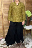 Western olive green burnout floral women's boutique top Southern Stitch GJQ17505 CS10