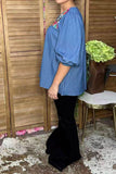 Western floral emboridery soft denim women's boutique top Southern Stitch XCH17473