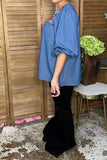 Western floral emboridery soft denim women's boutique top Southern Stitch XCH17473
