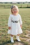 Western raised floral embroidery girls swirl boutique dress XCH0020-7H (A2S9)