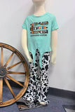 Back to school aqua pencils top & cow bell bottom girls boutique sets DLH2508 (A8S1)/BOX FRONT