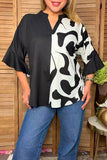 Western black & cow print 3/4 bell sleeves women's boutique top Southern Stitch GJQ17516 ES3