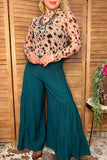 Western teal tiered wide leg women's boutique pant Southern Stitch XCH17474