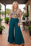 Western teal tiered wide leg women's boutique pant Southern Stitch XCH17474