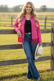 Western suede pink fringe long sleeve women's boutique coat Southern Stitch XCH17157