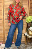Western leopard & floral sheer women's boutique top Southern Stitch XCH17109