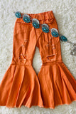 Western aztec top & orange jeans girls boutique set XCH0012-2H 206014M 13S4/12S2