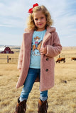 Western fleece pink sherpa long style girls coats 230155M 11S1