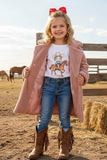 Western fleece pink sherpa long style girls coats 230155M 11S1