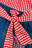 Chic Red & white checkered top denim shorts girls boutique set 230116M (A3S1)