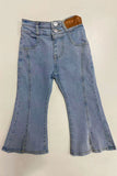 Chic western washed denim light blue girls boutique jeans 230147M A11S8