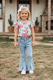 Chic western washed denim light blue girls boutique jeans 230147M A11S8