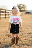 Chic Black corduroy girls skirt w/pockets and buttons 230148M