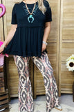 Western Aztec printed flare legs women's boutique pants GJQ15654 IS22