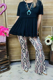 Western Aztec printed flare legs women's boutique pants GJQ15654 IS22