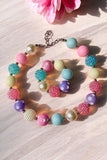 Wholesale kids necklace & bracelet sets online multi color bubble beads jewel sets 240306