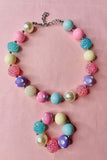 Wholesale kids necklace & bracelet sets online multi color bubble beads jewel sets 240306