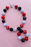 Kids necklace sets vendors red & Black bubble girls necklace & bracelet sets 240314