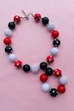 Kids necklace sets vendors red & Black bubble girls necklace & bracelet sets 240314