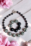 Kids accessroes suppliers Black & cow bubble girls necklace & bracelet sets 240317