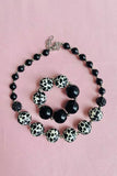 Kids accessroes suppliers Black & cow bubble girls necklace & bracelet sets 240317