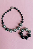 Kids accessroes suppliers Black & cow bubble girls necklace & bracelet sets 240317