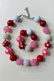 Children's jewel wholesale Multi color bubble girls necklace & bracelet sets 240324