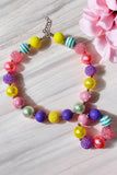 Kids jewel wholesale Multi color bubble girls necklace & bracelet sets 240327