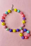Kids jewel wholesale Multi color bubble girls necklace & bracelet sets 240327