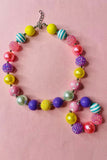 Kids jewel wholesale Multi color bubble girls necklace & bracelet sets 240327