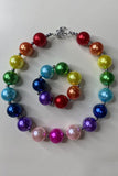 Kids necklace sets suppliers Multi color bubble girls necklace & bracelet sets 240334