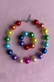 Kids necklace sets suppliers Multi color bubble girls necklace & bracelet sets 240334