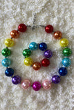 240334 Multi color bubble girls necklace & bracelet sets