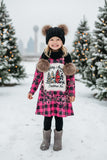 Black knit tight girls legging socks & hat & scarf 3pcs sets 240616M