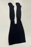 Black knit tight girls legging socks & hat & scarf 3pcs sets 240616M
