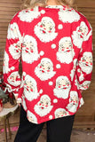 Christmas santa claus printed long sleeve women's boutique top XCH16677 HS2