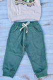 Restock--A little dirt never hurt embroidery top & pant set 250940M A15S2