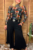 Western ranch sheer women boutique top Southern Stitch XCH17167 IS4