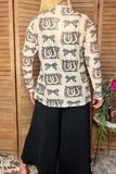 Western leopard & horseshoe sheer women boutique top Southern Stitch XCH17210 IS4