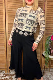 Western leopard & horseshoe sheer women boutique top Southern Stitch XCH17210 IS4