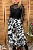 Clearance -- Western Chic checkered wide leg women boutiuqe pant Southern Stitch XCH17076