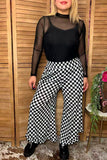 Clearance -- Western Chic checkered wide leg women boutiuqe pant Southern Stitch XCH17076