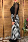 Clearance -- Western Chic checkered wide leg women boutiuqe pant Southern Stitch XCH17076