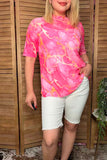 Luxury western pink sheer women boutique top Southern Stitch XCH17191 IS6